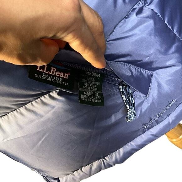 L.L.Bean Purple White reversible Down Puffer women’s Large Retro from 1990’s - Picture 3 of 16